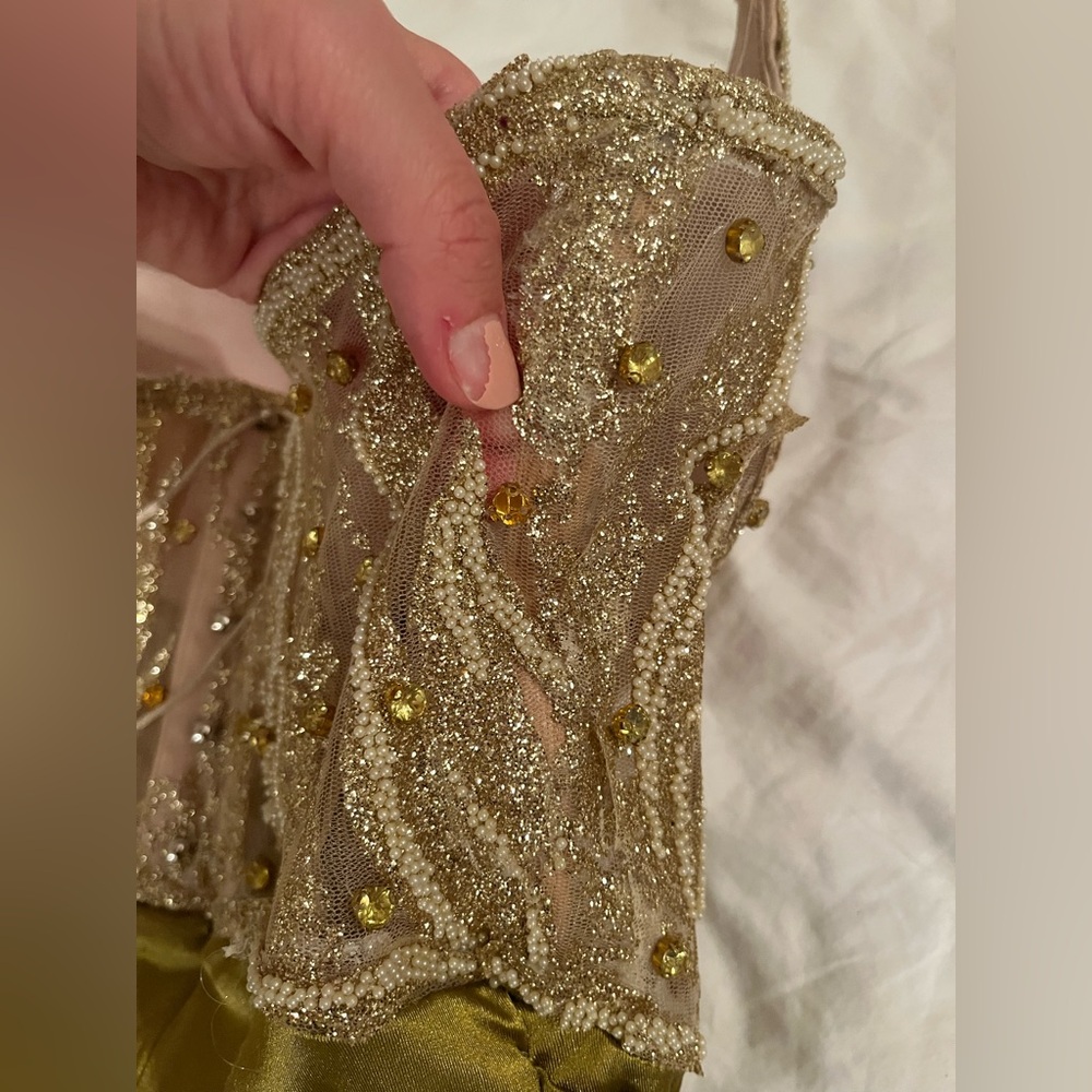 Elegant Strapless Gold Gown - Picture 6 of 13